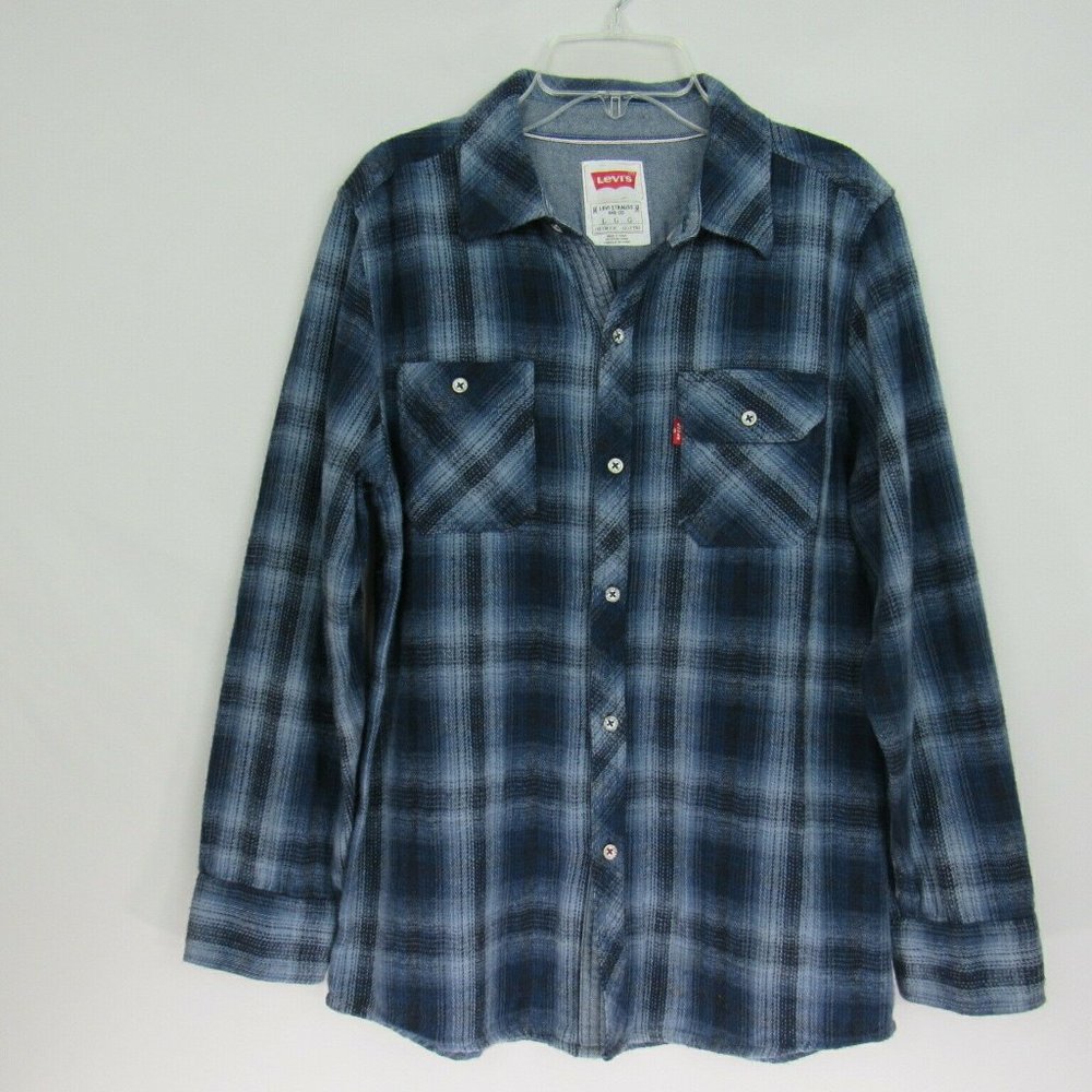 Levi's LS Plaid Flannel Button-Down Shirt Youth L